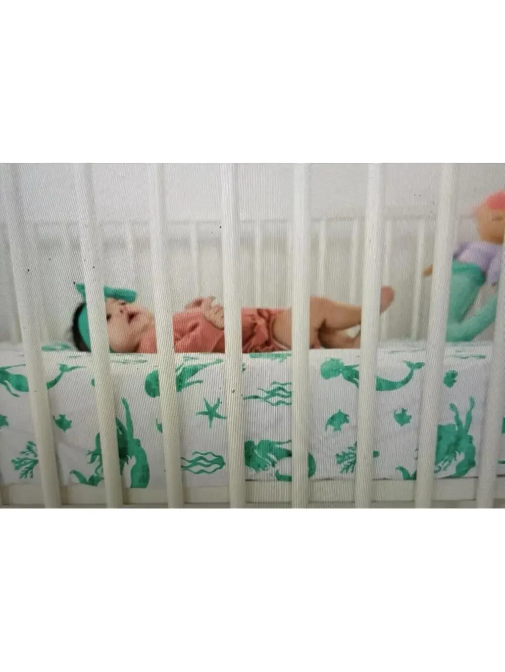 ADDISON BELLE 100% Organic Cotton Fitted Crib Sheet Baby Bedding Mermaid Print